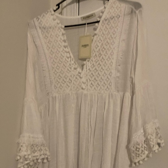 White Boho Chic Dress - Picture 2 of 8